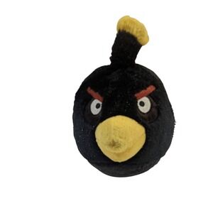 Angry Birds Bomb Black Bird Plush Stuffed Animal Video Game Toy 5 Inch